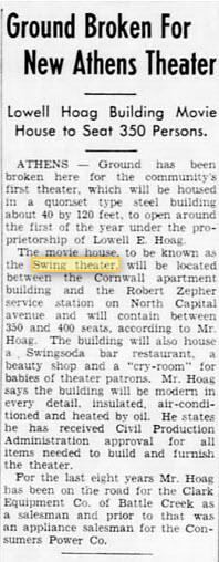 Swing Theatre (Quonset Hut Theater) - Oct 22 1946 (newer photo)